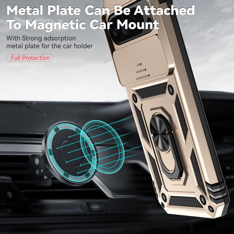 For Google Pixel 10 Pro XL Sliding Camshield Holder Phone Case(Gold) - Google Cases by buy2fix | Online Shopping UK | buy2fix