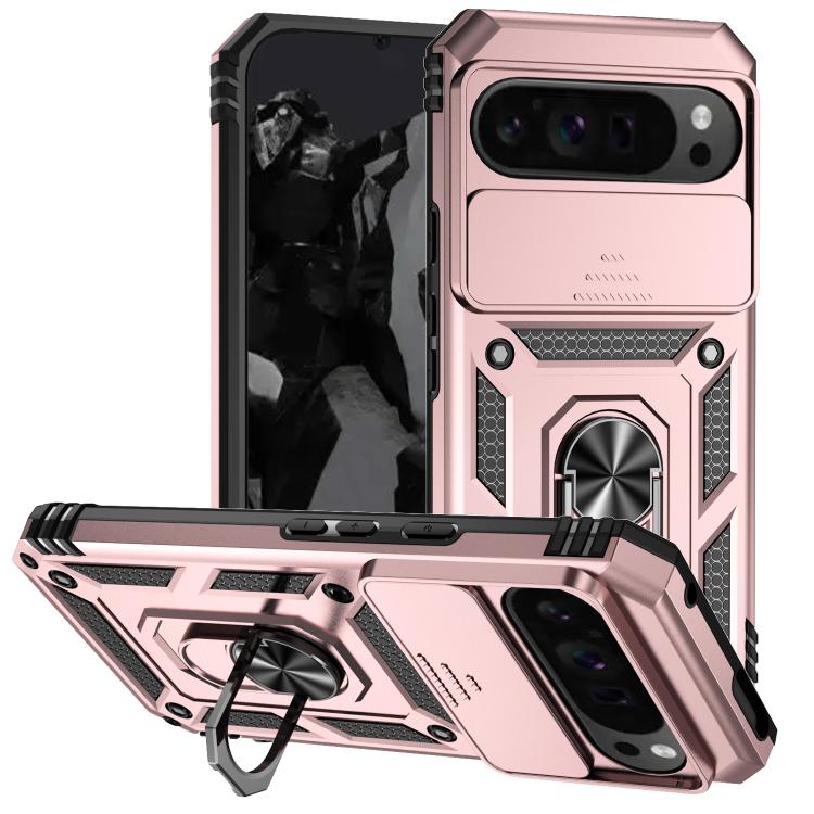 For Google Pixel 10 Pro XL Sliding Camshield Holder Phone Case(Rose Gold) - Google Cases by buy2fix | Online Shopping UK | buy2fix