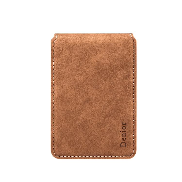 Denior V19 Magsafe Wallet Retro Texture Leather RFID Flip Card Holder Bag(Brown) - Adhesive Card Holders by Denior | Online Shopping UK | buy2fix