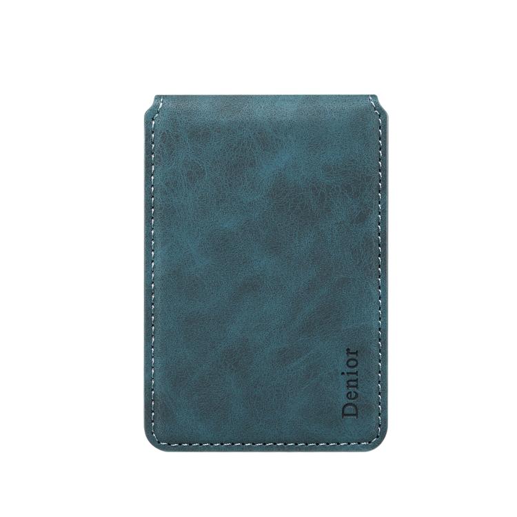 Denior V19 Magsafe Wallet Retro Texture Leather RFID Flip Card Holder Bag(Blue) - Adhesive Card Holders by Denior | Online Shopping UK | buy2fix