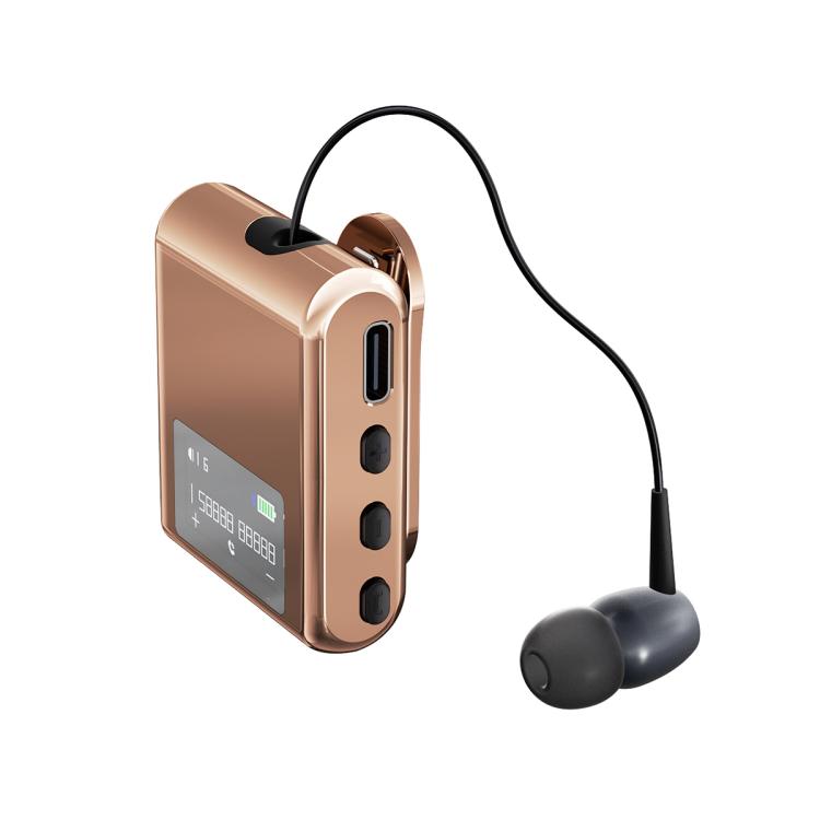 K89 Business Lavalier Single Ear Bluetooth Earphones(Gold) - Bluetooth Earphone by buy2fix | Online Shopping UK | buy2fix