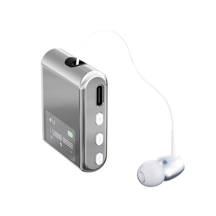 K89 Business Lavalier Single Ear Bluetooth Earphones(Silver) - Bluetooth Earphone by buy2fix | Online Shopping UK | buy2fix