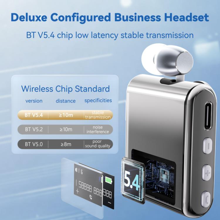 K89 Business Lavalier Single Ear Bluetooth Earphones(Gold) - Bluetooth Earphone by buy2fix | Online Shopping UK | buy2fix