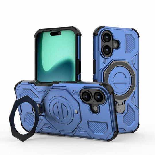 For iPhone 17 J-20 Solid Color MagSafe Magnetic TPU+PC Phone Case(Blue)
