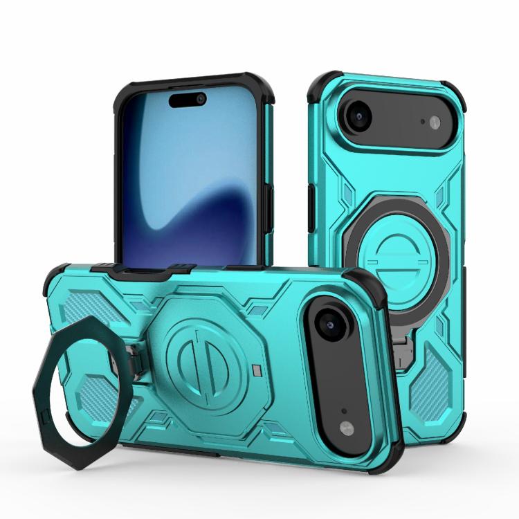 For iPhone Air J-20 Solid Color MagSafe Magnetic TPU+PC Phone Case(Lake Blue) - iPhone Air Cases by buy2fix | Online Shopping UK | buy2fix