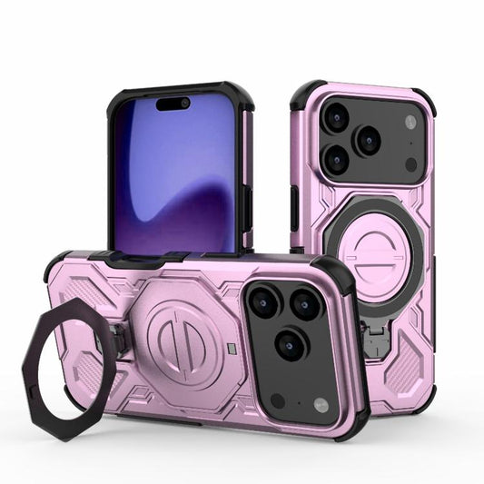 For iPhone 17 Pro J-20 Solid Color MagSafe Magnetic TPU+PC Phone Case(Pink) - iPhone 17 Pro Cases by buy2fix | Online Shopping UK | buy2fix