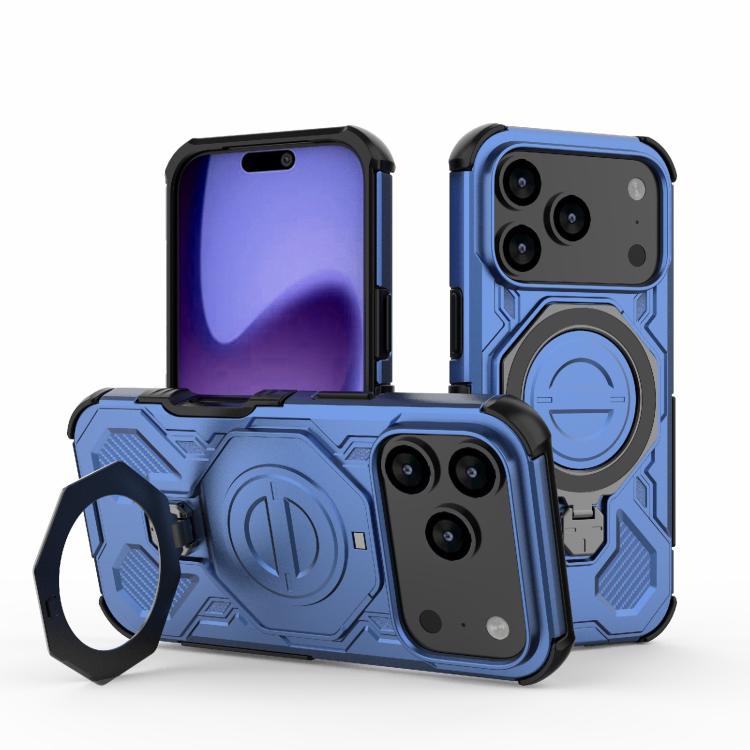 For iPhone 17 Pro J-20 Solid Color MagSafe Magnetic TPU+PC Phone Case(Blue) - iPhone 17 Pro Cases by buy2fix | Online Shopping UK | buy2fix