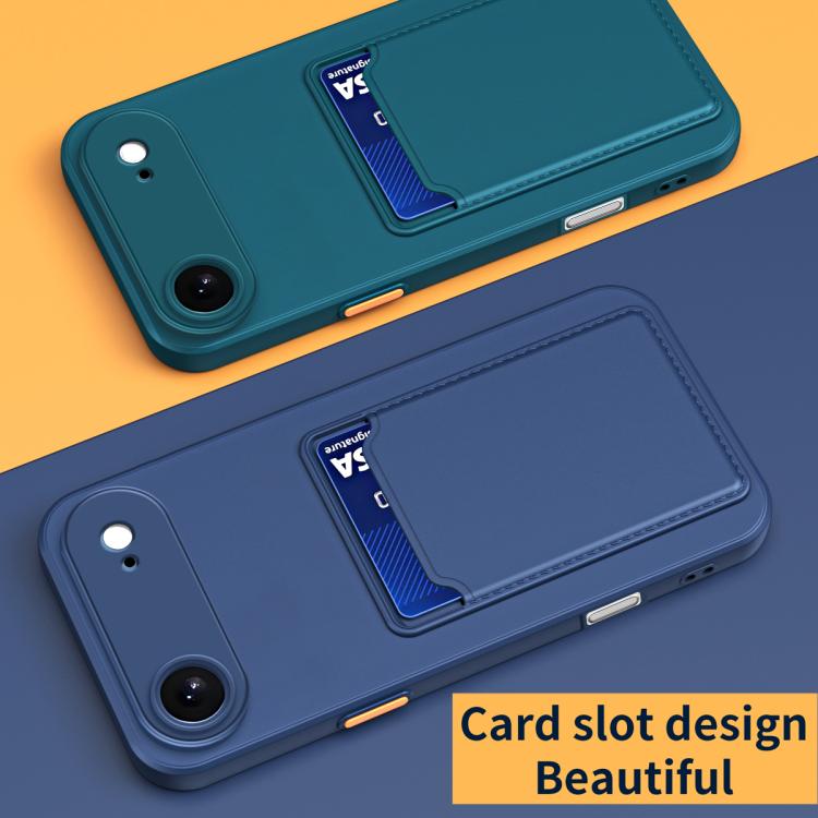 For iPhone Air Skin Feel Card Contrast Color Button TPU Phone Case(White) - iPhone Air Cases by buy2fix | Online Shopping UK | buy2fix