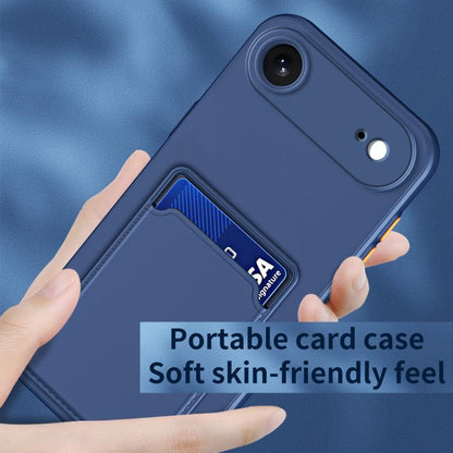 For iPhone Air Skin Feel Card Contrast Color Button TPU Phone Case(Dark Green) - iPhone Air Cases by buy2fix | Online Shopping UK | buy2fix