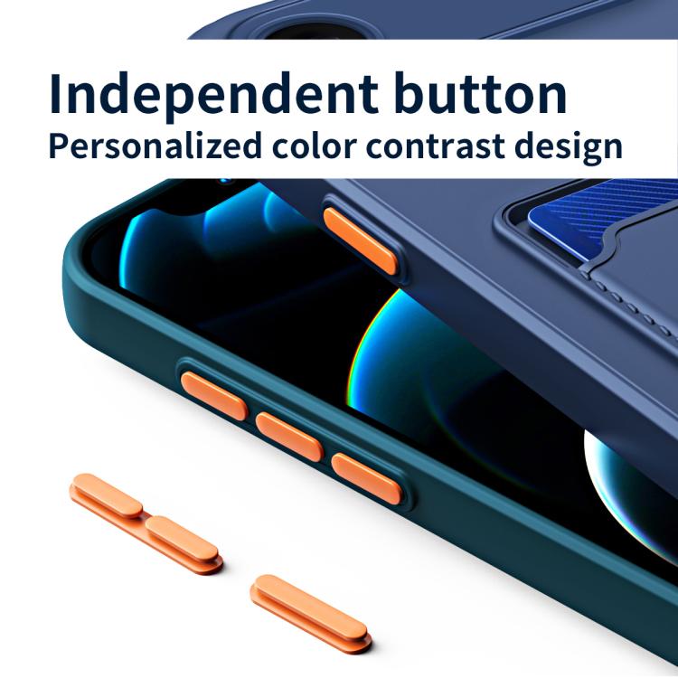 For iPhone Air Skin Feel Card Contrast Color Button TPU Phone Case(Dark Green) - iPhone Air Cases by buy2fix | Online Shopping UK | buy2fix