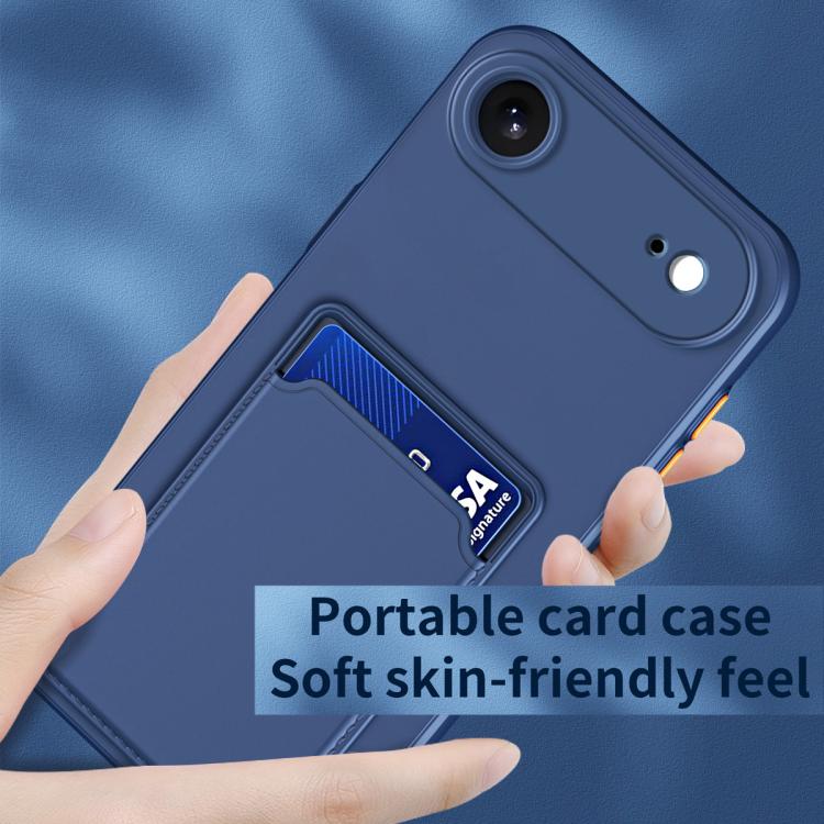 For iPhone Air Skin Feel Card Contrast Color Button TPU Phone Case(Purple) - iPhone Air Cases by buy2fix | Online Shopping UK | buy2fix