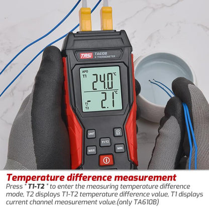 TRSI TA616A Industrial Handheld K-Type Thermocouple Thermometer, Single Channel, Basic Version - Thermostat & Thermometer by TASI | Online Shopping UK | buy2fix
