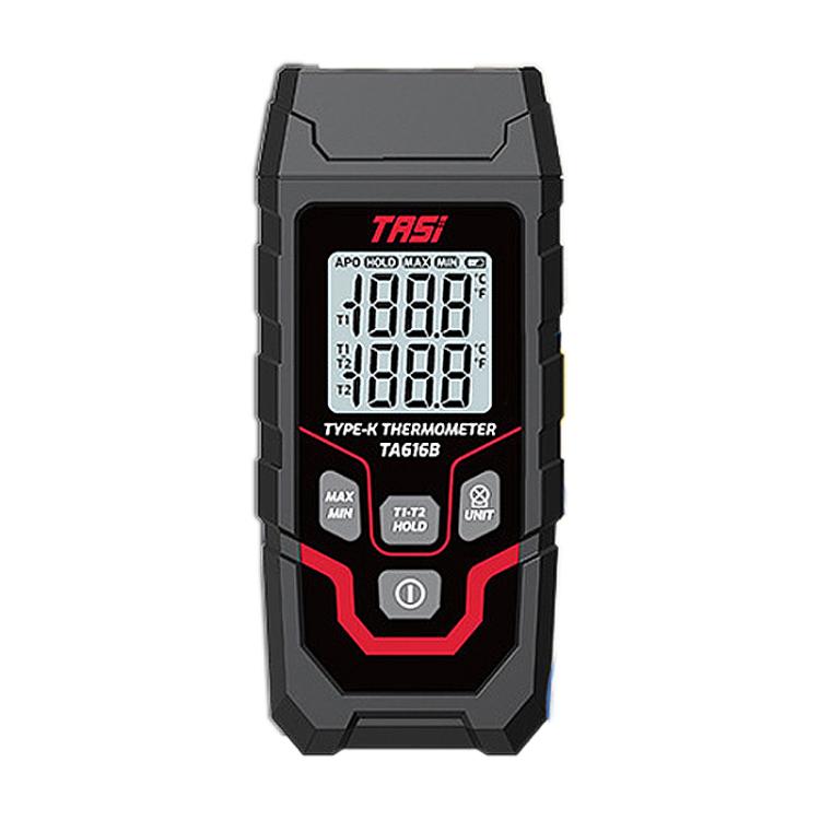 TRSI TA616B Industrial Handheld K-Type Thermocouple Thermometer, Dual Channel, Basic Version - Thermostat & Thermometer by TASI | Online Shopping UK | buy2fix