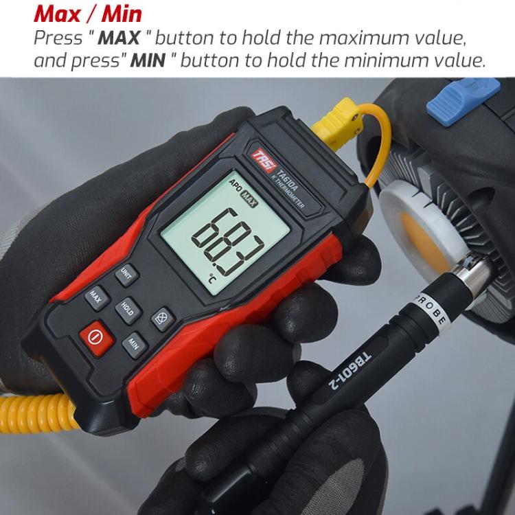 TRSI TA616B Industrial Handheld K-Type Thermocouple Thermometer, Dual Channel, Basic Version - Thermostat & Thermometer by TASI | Online Shopping UK | buy2fix