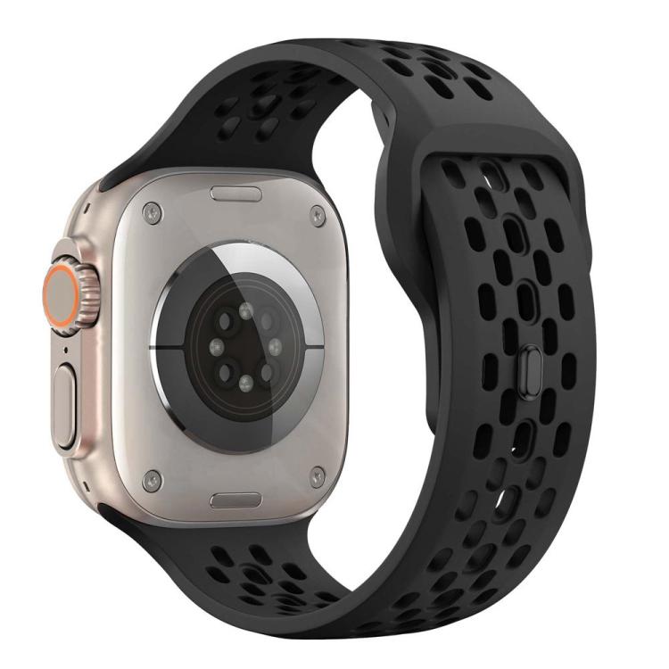 For Apple Watch 42mm / 41mm / 40mm / 38mm xDfind Mesh Reverse Buckle Silicone Watch Band(Black) - Watch Bands by xDfind | Online Shopping UK | buy2fix