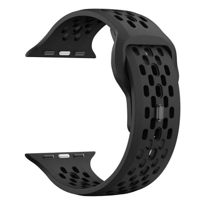 For Apple Watch 42mm / 41mm / 40mm / 38mm xDfind Mesh Reverse Buckle Silicone Watch Band(Black) - Watch Bands by xDfind | Online Shopping UK | buy2fix