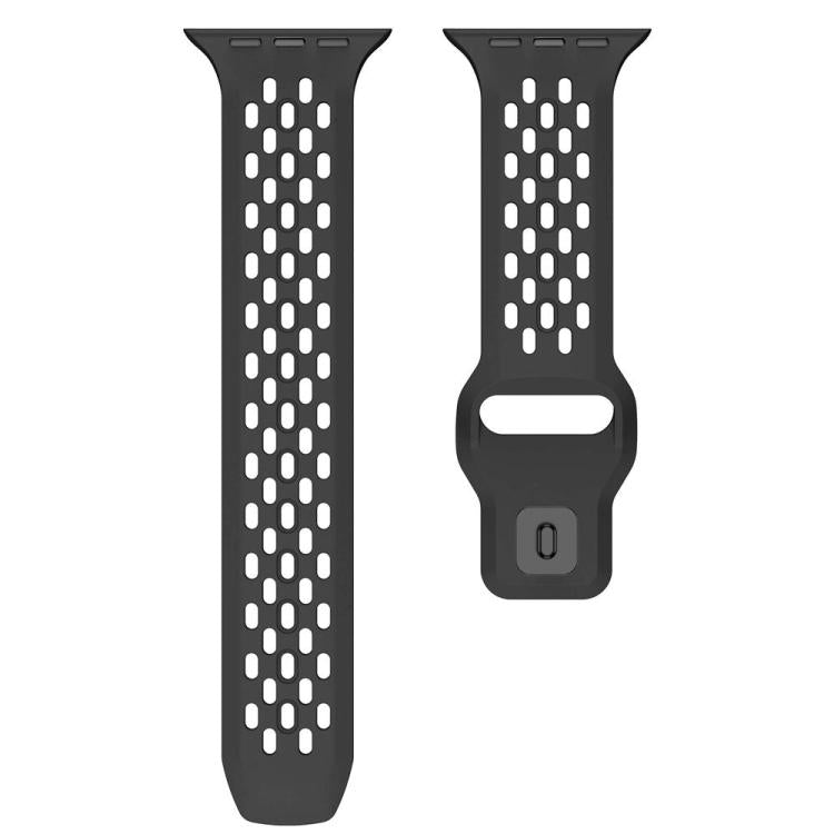For Apple Watch 42mm / 41mm / 40mm / 38mm xDfind Mesh Reverse Buckle Silicone Watch Band(Black) - Watch Bands by xDfind | Online Shopping UK | buy2fix