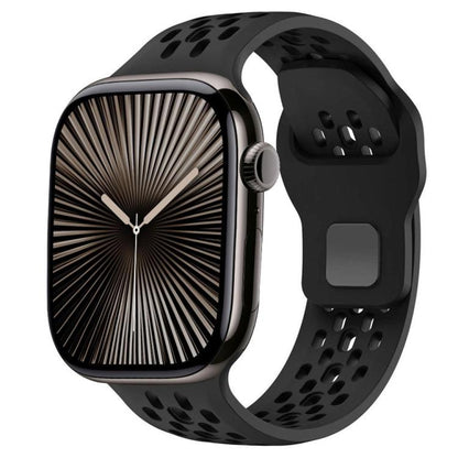 For Apple Watch 42mm / 41mm / 40mm / 38mm xDfind Mesh Reverse Buckle Silicone Watch Band(Black) - Watch Bands by xDfind | Online Shopping UK | buy2fix