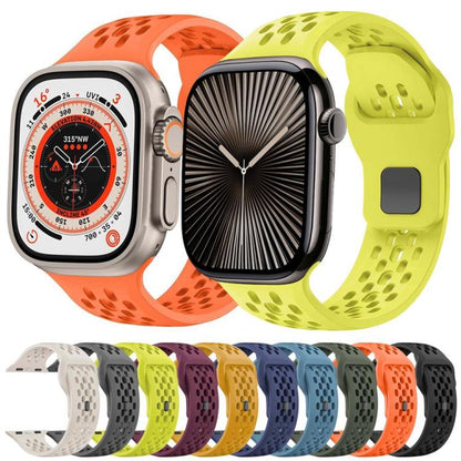 For Apple Watch 42mm / 41mm / 40mm / 38mm xDfind Mesh Reverse Buckle Silicone Watch Band(Black) - Watch Bands by xDfind | Online Shopping UK | buy2fix