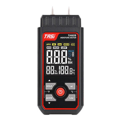TASI TA661B Wood Moisture Meter Quickly Measure Moisture Content Tester Temperature Humidity Detector(Black) - PH & Moisture Meter by TASI | Online Shopping UK | buy2fix