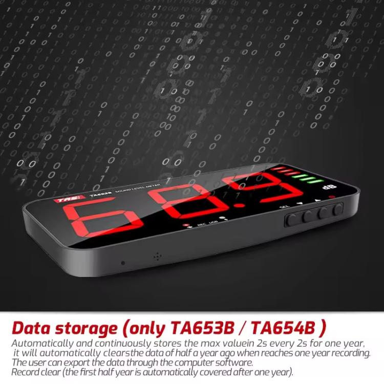 TRSI TA654B Large Screen Wall-mounted Noise Meter Decibel Detector Device - Light & Sound Meter by TASI | Online Shopping UK | buy2fix