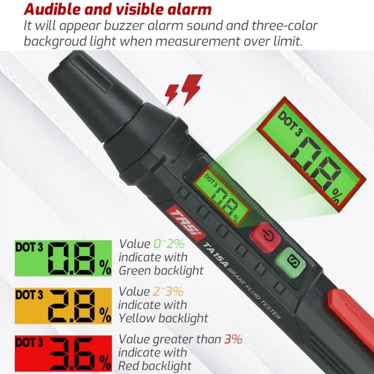 TASI TA15A Car Brake Fluid Detection Pen Brake Fluid Tester(Black Red) - Electronic Test by TASI | Online Shopping UK | buy2fix