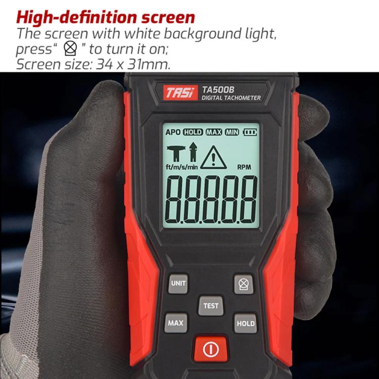 TASI TA500B Contact Measurement Laser Tachometer Digital Display Measuring Speed Meter(Black Red) - Tachometers & Anemometer by TASI | Online Shopping UK | buy2fix