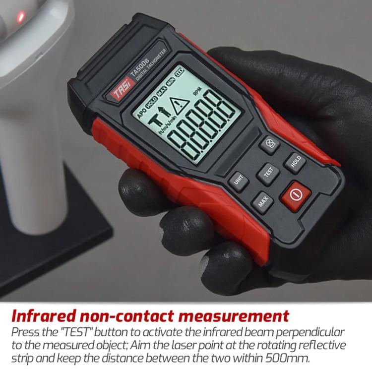 TASI TA500B Contact Measurement Laser Tachometer Digital Display Measuring Speed Meter(Black Red) - Tachometers & Anemometer by TASI | Online Shopping UK | buy2fix