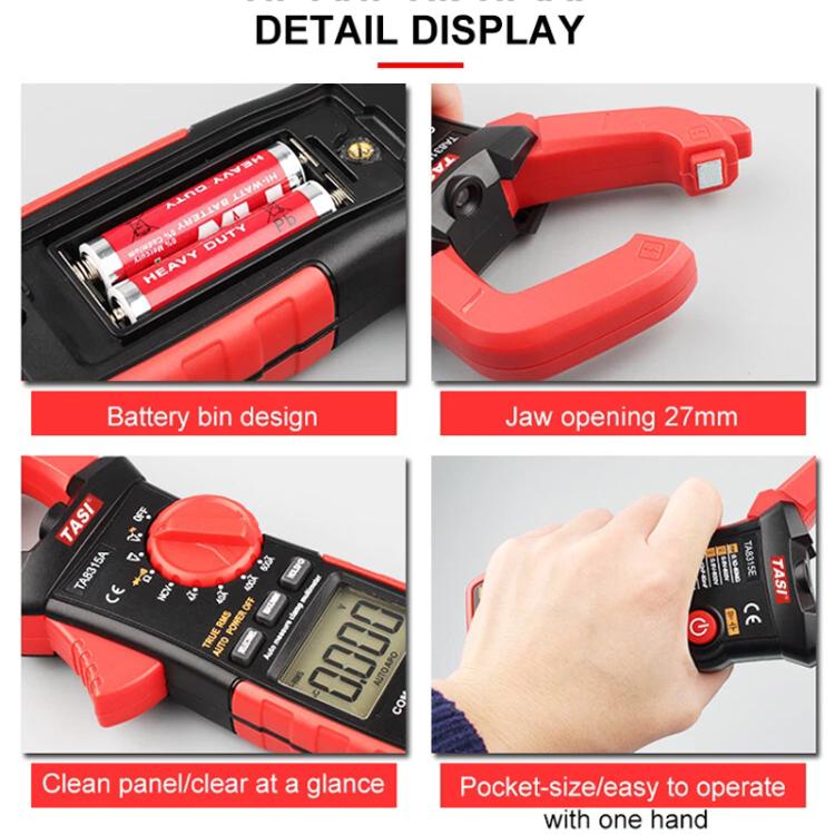 TRSI TA8315A Clamp Meter High Accuracy AC DC Voltage Ammeter - Digital Multimeter by TASI | Online Shopping UK | buy2fix