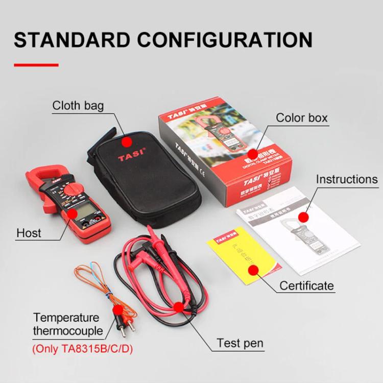 TRSI TA8315A Clamp Meter High Accuracy AC DC Voltage Ammeter - Digital Multimeter by TASI | Online Shopping UK | buy2fix