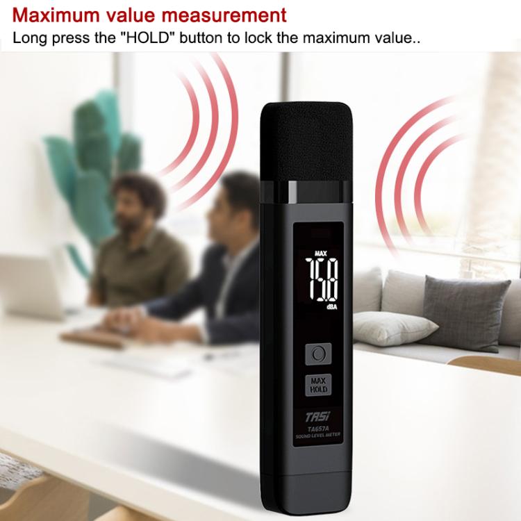 TRSI TA657A Rechargeable Noise Meter Decibel Detector Device - Light & Sound Meter by TASI | Online Shopping UK | buy2fix