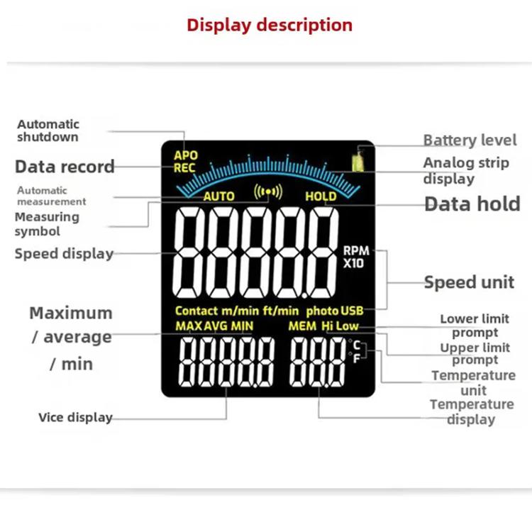 TASI Contact Portable Measuring Speed Meter Digital Display Laser Tachometer - Tachometers & Anemometer by TASI | Online Shopping UK | buy2fix