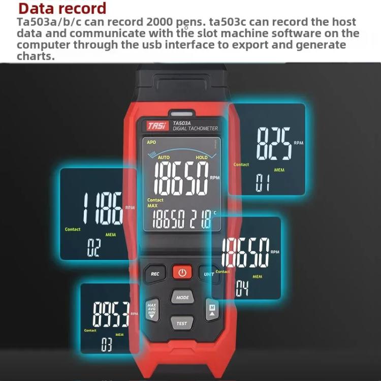 TASI Contact Portable Measuring Speed Meter Digital Display Laser Tachometer - Tachometers & Anemometer by TASI | Online Shopping UK | buy2fix