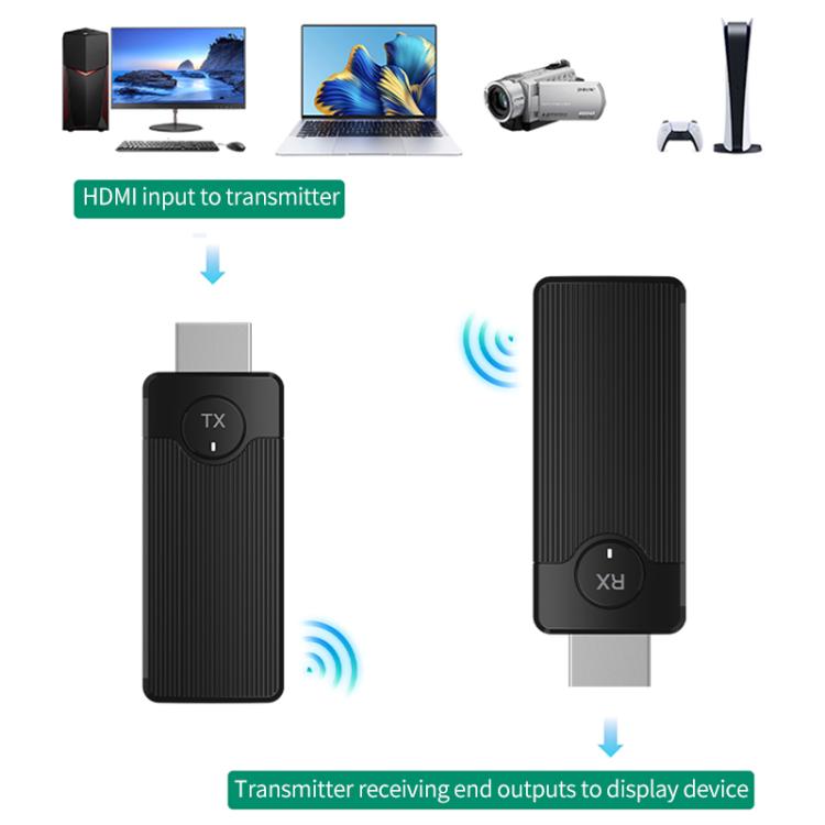 Q50 Vertical Texture Wireless HDMI Video Transmitter and Receiver Extender Adapter(Black) - Adapter by buy2fix | Online Shopping UK | buy2fix
