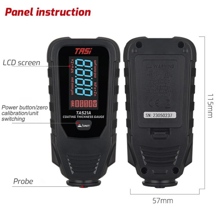 TASI TA521A Car Paint Film Meter Paint Surface Tester Coating Thickness Gauge(Black) - Coating Thickness Gauge by TASI | Online Shopping UK | buy2fix
