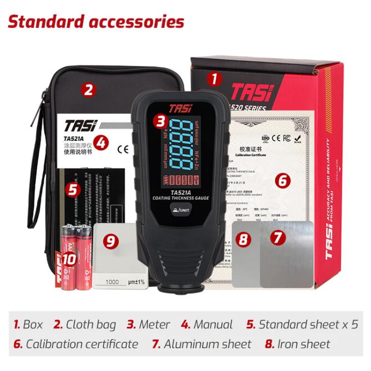 TASI TA521A Car Paint Film Meter Paint Surface Tester Coating Thickness Gauge(Black) - Coating Thickness Gauge by TASI | Online Shopping UK | buy2fix