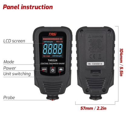 TASI TA522A Car Paint Film Meter Paint Surface Tester Coating Thickness Gauge(Black) - Coating Thickness Gauge by TASI | Online Shopping UK | buy2fix