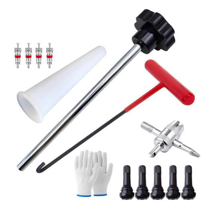 13pcs / Set Car Tire Repair Tool Valve Installation Tool Set(Black) - Tire Repair & Installation Tools by buy2fix | Online Shopping UK | buy2fix