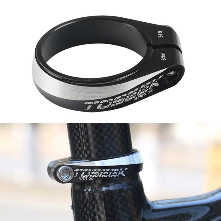 31.8mm TOSEEK Aluminum Alloy Bicycle Seat Tube Clamp(Black) - Pipe clamps by TOSEEK | Online Shopping UK | buy2fix
