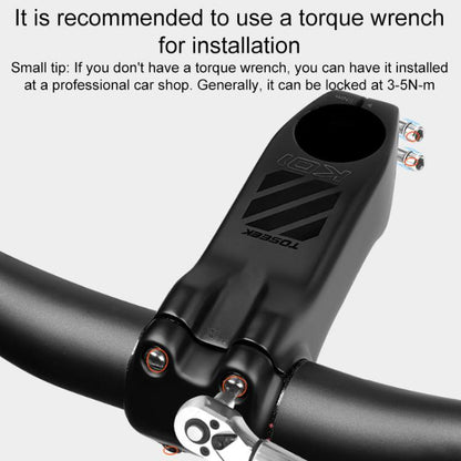 TOSEEK K01 Road Mountain Bike Carbon Fiber Handlebar Riser Faucet, Size:-12 Degree, 100mm(Gloss) - Bicycle Grips by TOSEEK | Online Shopping UK | buy2fix