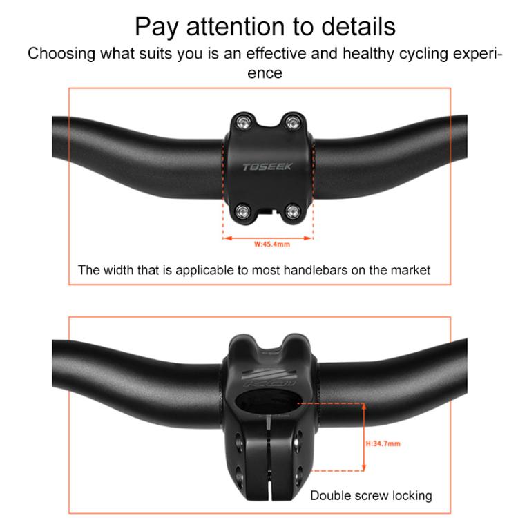 TOSEEK K01 Road Mountain Bike Carbon Fiber Handlebar Riser Faucet, Size:-12 Degree, 70mm(Gloss) - Bicycle Grips by TOSEEK | Online Shopping UK | buy2fix