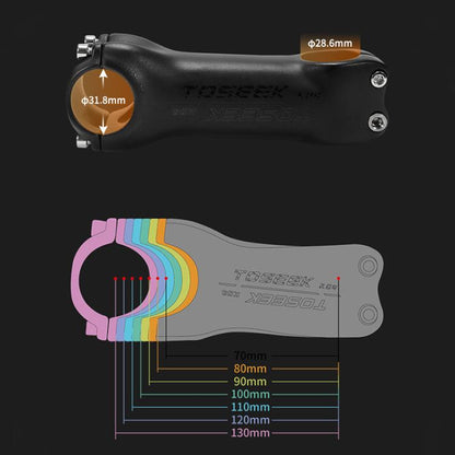 TOSEEK K04 Full Carbon Fiber Brazing Road Mountain Bike Handlebar Riser Faucet, Size:17 Degree, 120mm(Black Grey Silver) - Bicycle Grips by TOSEEK | Online Shopping UK | buy2fix