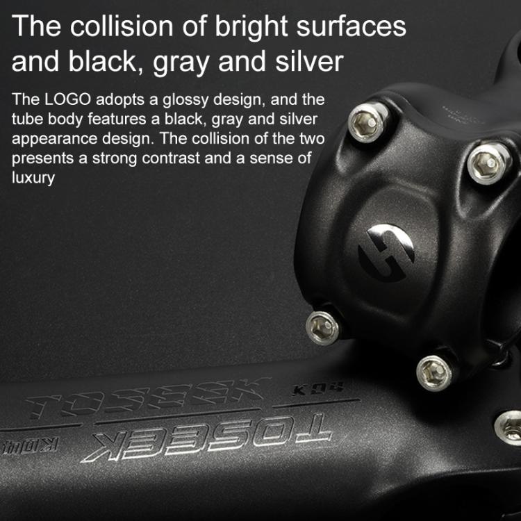 TOSEEK K04 Full Carbon Fiber Brazing Road Mountain Bike Handlebar Riser Faucet, Size:17 Degree, 70mm(Black Grey Silver) - Bicycle Grips by TOSEEK | Online Shopping UK | buy2fix