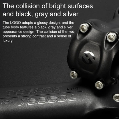 TOSEEK K04 Full Carbon Fiber Brazing Road Mountain Bike Handlebar Riser Faucet, Size:17 Degree, 110mm(Black Grey Silver) - Bicycle Grips by TOSEEK | Online Shopping UK | buy2fix