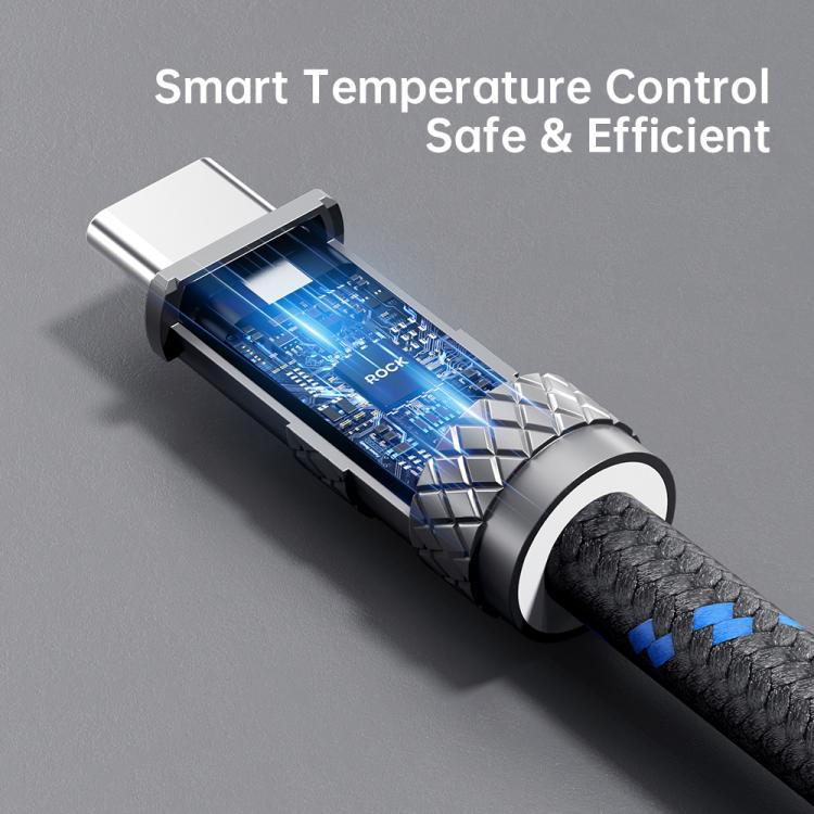 ROCK R15 Type-C to Type-C 60W Phone Lanyard Fast Charging Zinc Alloy Data Cable, Length:30cm(Black) - USB-C & Type-C Cable by ROCK | Online Shopping UK | buy2fix
