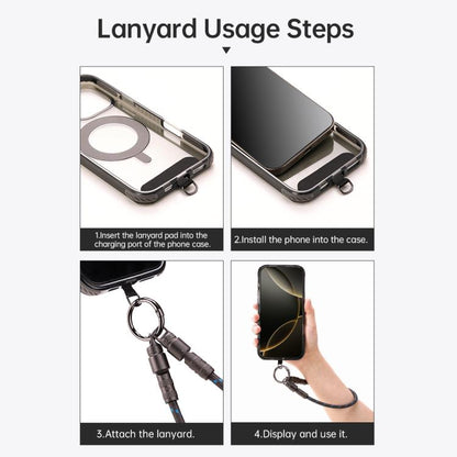 ROCK R15 Type-C to Type-C 60W Phone Lanyard Fast Charging Zinc Alloy Data Cable, Length:30cm(Creamy White) - USB-C & Type-C Cable by ROCK | Online Shopping UK | buy2fix