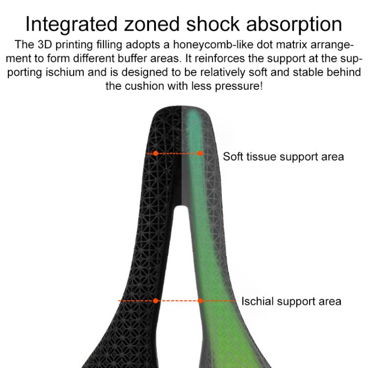 TOSEEK P10 Carbon Fiber 3D Printed Road Mountain Bike Seat, Width:143mm - Bicycle Saddle by TOSEEK | Online Shopping UK | buy2fix