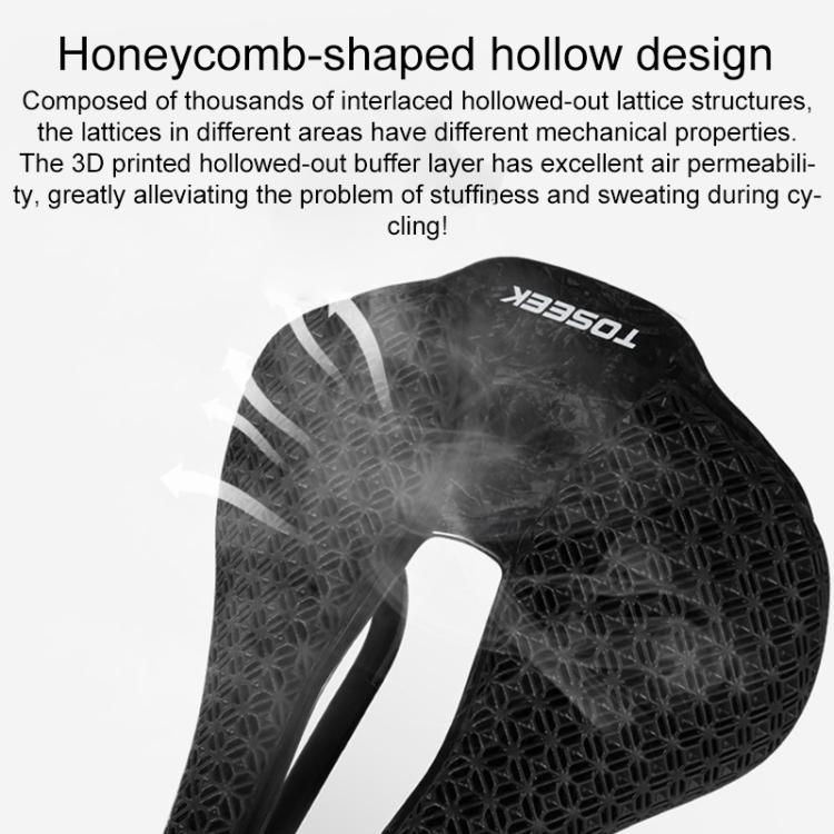 TOSEEK P10 Carbon Fiber 3D Printed Road Mountain Bike Seat, Width:143mm - Bicycle Saddle by TOSEEK | Online Shopping UK | buy2fix