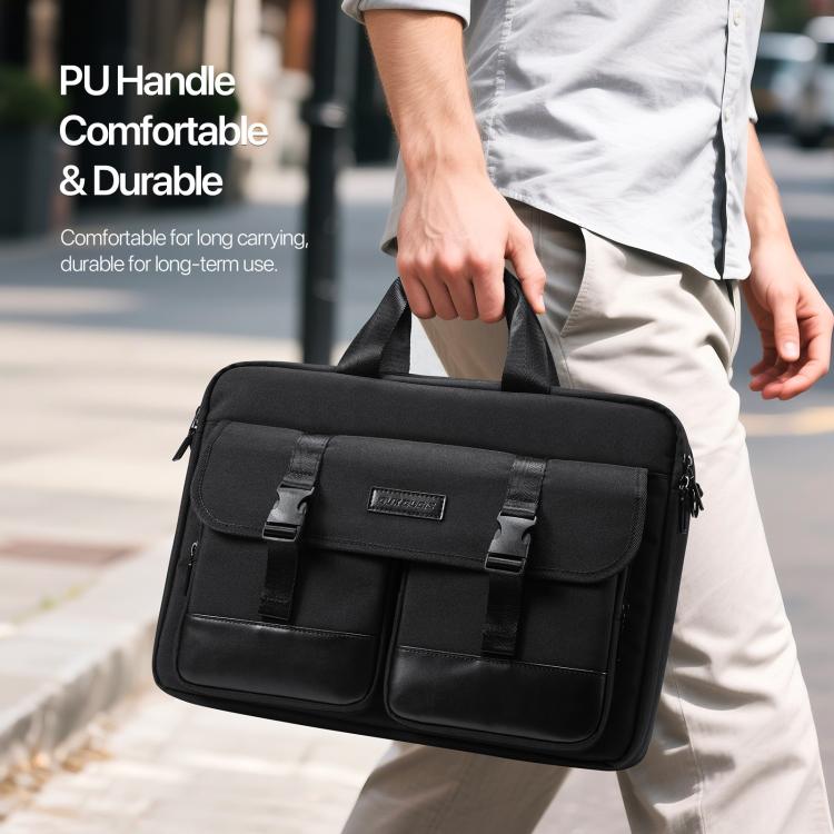 DUX DUCIS EDGE 14-15.4 inch Handbag Single Shoulder Laptop Bag(Black) - 14.1 inch by DUX DUCIS | Online Shopping UK | buy2fix