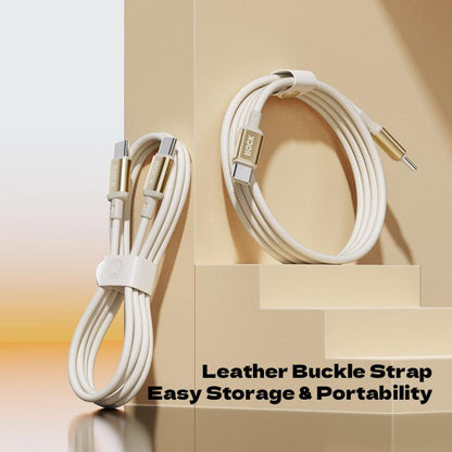 ROCK R18 Type-C to Type-C PD100W Metal Braided Fast Charging Data Cable, Length:1m(Beige) - USB-C & Type-C Cable by ROCK | Online Shopping UK | buy2fix